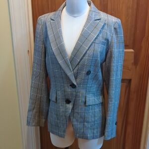Women's Gray Plaid Blazer
